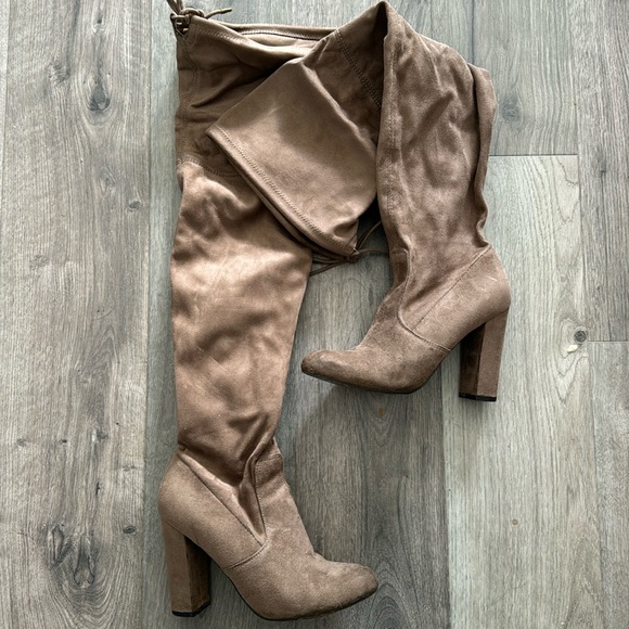 Suede Over the Knee Boots - Picture 1 of 7